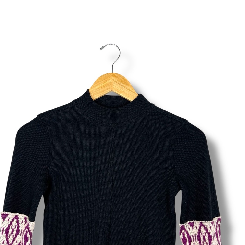 We The Free People Gorgeous Cuff Thermal Top XS Knit Sleeve Thumbhole Fair Isle - Picture 8 of 14